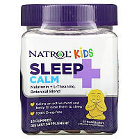 Поддержка сна для детей с 4 лет Sleep + Calm, Natrol вкус клубники 60 жевательных конфет MD, код: 8248363
