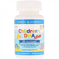 Омега 3 Nordic Naturals Children's DHA Xtra 636 mg 90 Mini Soft Gels Berries HR, код: 7520984