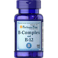 В комплекс Puritan's Pride Vitamin B-Complex And Vitamin B-12 180 Tabs HR, код: 7518955