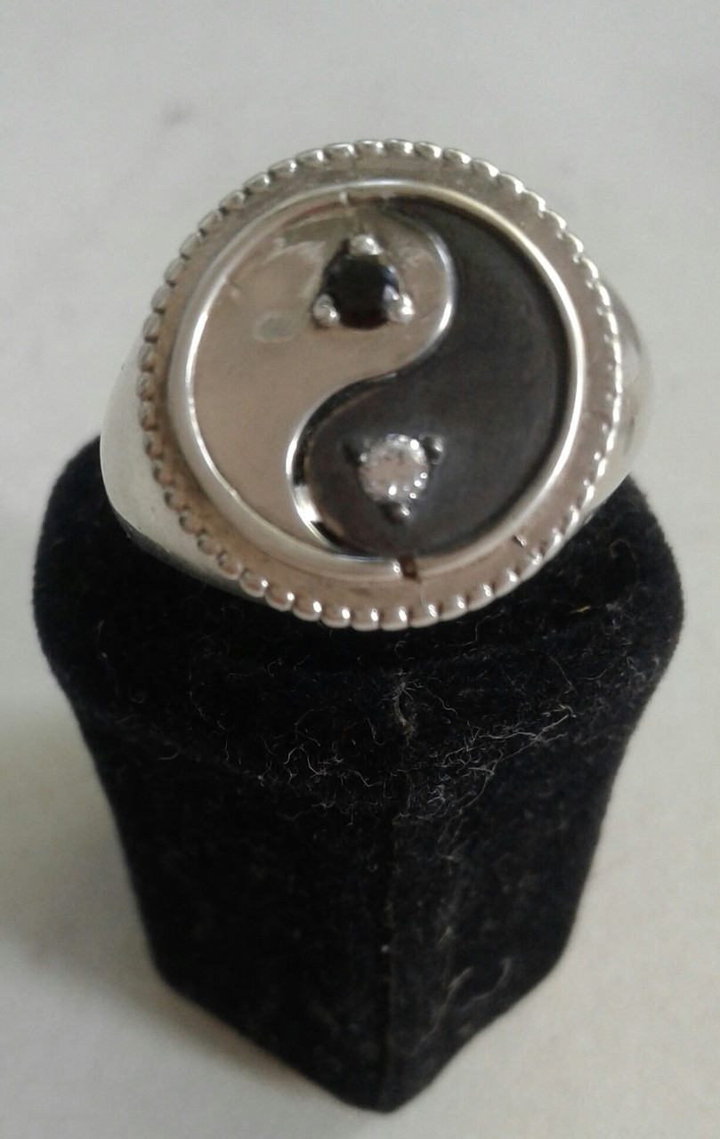 Кольцо серебряное с чернением Инь-Янь - фото 3 - id-p306664096