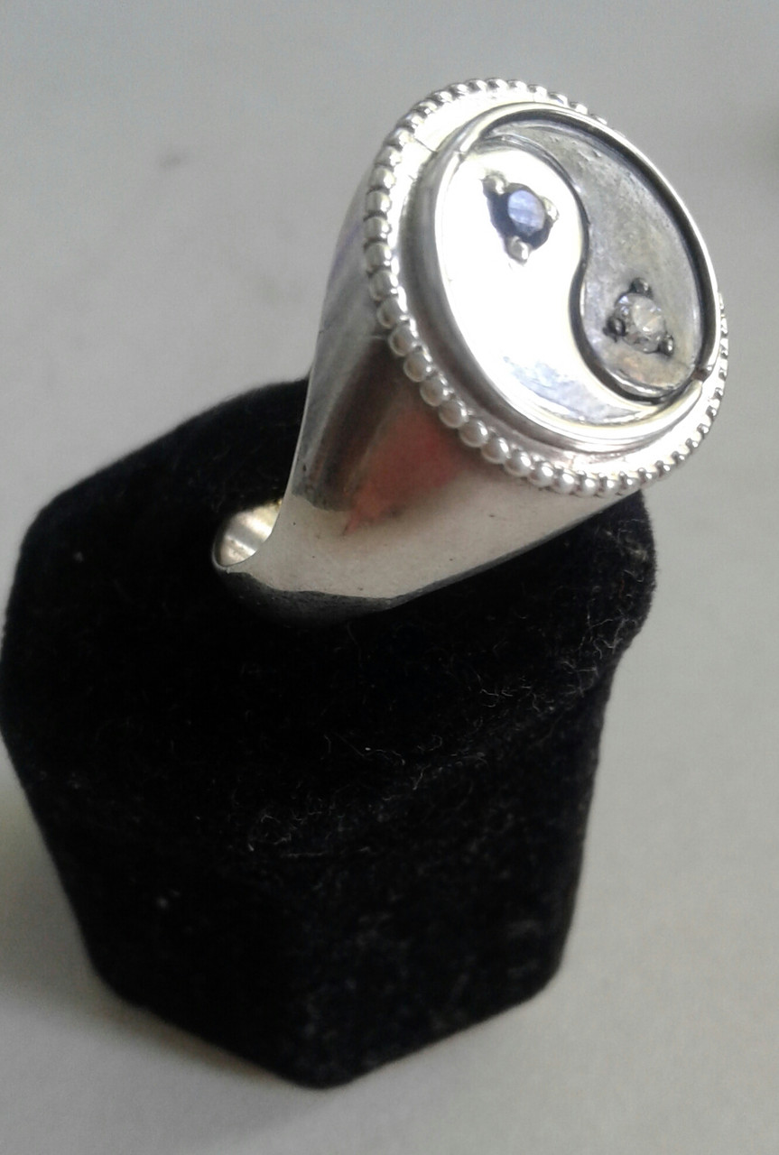 Кольцо серебряное с чернением Инь-Янь - фото 1 - id-p306664096