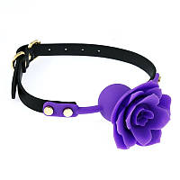 Силиконовый кляп с фиолетовой розочкой Silicone Rose Ball Gags Purple Bdsm4u KS, код: 8367233