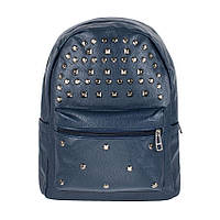 Рюкзак городской BackPack Заклепки Rivets Кожзам 30х23х12 см Синий (22471) KS, код: 5559356