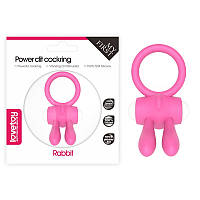 Розовое эрекционное кольцо с вибрацией Lovetoy Power Clit Silicone Cockring KS, код: 7826666