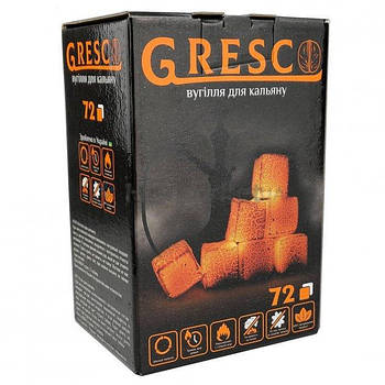 Горіхове вугілля Gresco - 1 кг, 72 штуки в коробці (Греско)
