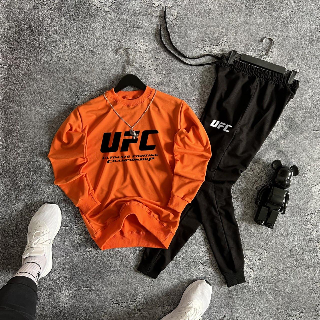 Спортивний костюм ufc чоловічий весняний осінній літній комплект світшот штани юфс помаранчевий