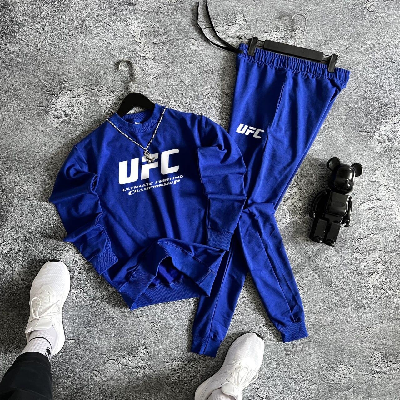 Спортивний костюм ufc чоловічий весняний осінній літній комплект світшот штани юфс синій
