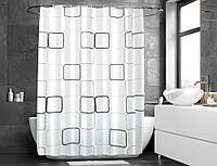 Штора для ванной комнаты PIASTRELLA с кольцами. Размер 180х180, материал PEVA.