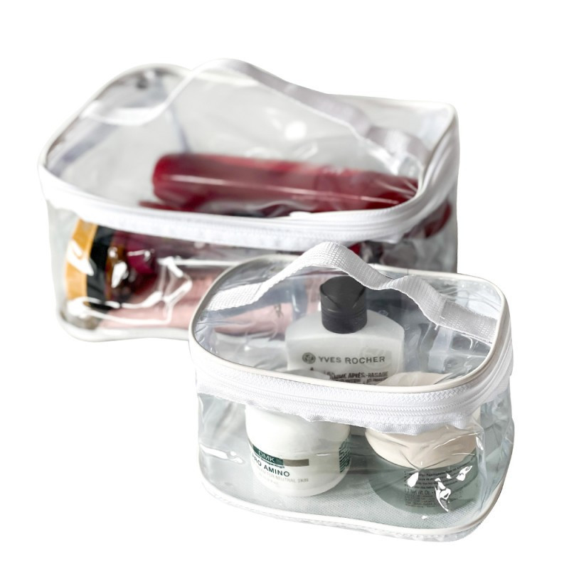 Комплект 2 шт прозорих косметичок ORGANIZE (білий) 4744765