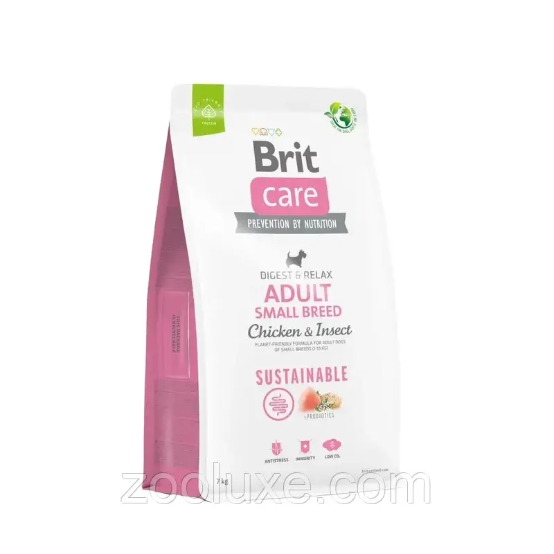 Brit Care Sustainable Adult Small Breed Chicken & Insect 7 кг корм для собак малих порід Брі Каре курка