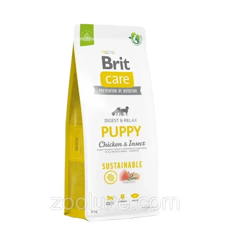 Brit Care Sustainable Puppy Chicken & Insect 12 кг корм для цуценят з куркою Бріт Каре Паппі