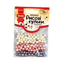 Рисові кулькі мікс №75 Рожево-біло-лавандові в стіках (20 г)
