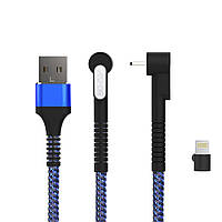 Кабель Aspor A186 Holder Nylon USB Lightning (2.4A 1м)- черный MN, код: 8330381