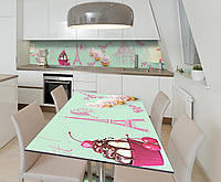 Наклейка 3Д виниловая на стол Zatarga «Французский кондитер» 650х1200 мм для домов, квартир, KS, код: 6444705