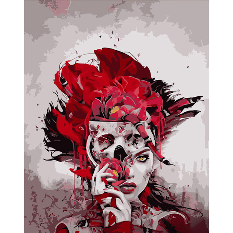 Картина за номерами Strateg ПРЕМІУМ За маскою з лаком розміром 40х50 см (DY398) 4694474