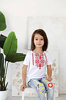 Современная вышитая детская футболка с орнаментом. 4751171