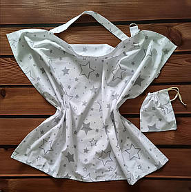 Мілк Снуд - накидка фартух для годування грудьми в громадських місцях + сумка чохол у подарунок BST сіро-білий