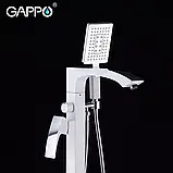 Змішувач для ванни для підлоги GAPPO G3007-8, білий/хром, фото 4