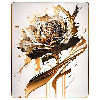 Інтер'єрна картина для декору стін 40х50 см у будинку з камінням та малюнком Золота троянда на бежевому фоні D749