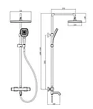 Душова система з термостатом GAPPO G24791-6, 3-функціональна лійка, чорний, фото 2