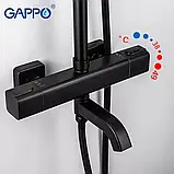 Душова система з термостатом GAPPO G24791-6, 3-функціональна лійка, чорний, фото 4
