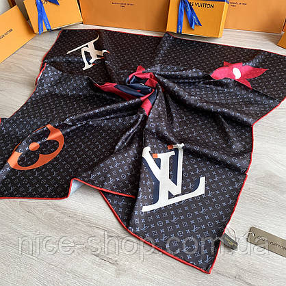 Хустка Louis Vuitton шовкова з ручною підшивкою, фото 6