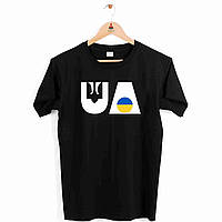 Футболка чорна з патріотичним принтом Кавун UA Ukraine Україна Push IT XXL IB, код: 8121439