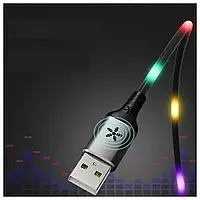 Кабель Remax RC-133i EL Luminous (Sound-Activated) USB - Lightning, 1м Black (6954851297567)