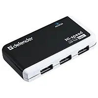 USB Hub Defender Quadro Infix 4-port USB2.0 пассивный, черно-белый