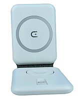 Бездротовий зарядний пристрій Q900 3in1 iPhone/Apple Watch/AirPods — білий