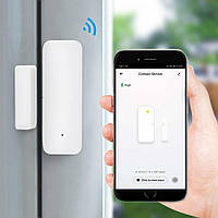 Розумний WiFi датчик для відкриття дверей та вікон, Білий / Бездротовий датчик для відкриття дверей