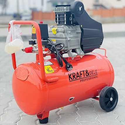 Компресор масляний Kraft&Dele KD401 2.8 кВт / 50 л / 220В / 8 бар / 206 л/хв, фото 1