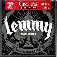 Струны для бас-гитары Dunlop LKS50105 Stainless Steel Lemmy Signature Bass Strings 50 105 IB, код: 6839017