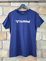 Женская темно-синяя футболка Hummel, размеры S, M, L