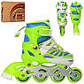 Ролики дитячі розсувні Profi A 4122-S-GR розмір 31-34 Зелений, фото 2