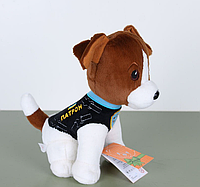 Плюшевая игрушка собачка Джек Рассел с пледом, детский подарок, коричневый 48 см