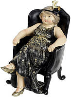Статуэтка Дама в кресле 17.5х10.5х16.5см, черный с золотом Bona DP73608 IB, код: 6675205