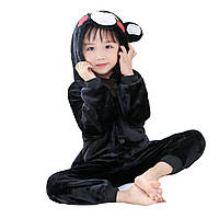 Кигуруми детский рост 90-100 см кумамон, детская пижама костюм кигуруми с капюшоном на пуговицах