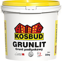 Грунт акриловый, Kosbud GRUNLIT, (без песка), база, ведро 10 кг