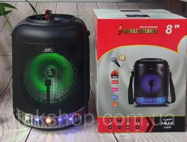 Акустична диско колонка RX-8101 Bluetooth з підсвічуванням та мікрофоном, фото 1