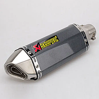 Akrapovic Карбоновий Вихлоп Прямоточний Глушник Мото Прямоток для Мотоциклу 37 см діаметр 38/51 мм