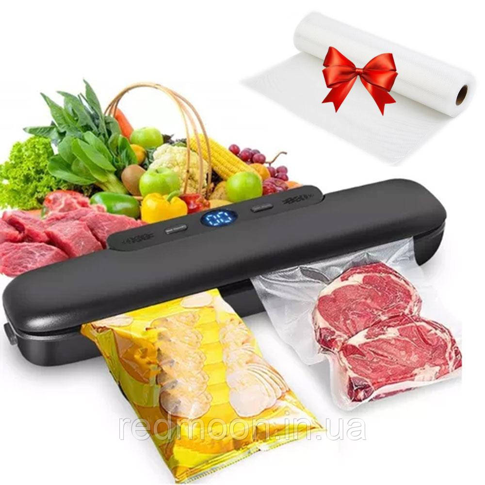 Вакууматор для продуктів FK-7912 + Подарунок Пакети вакуумні 5м х 25см / Кухонний вакууматор / Вакуумний пакувальник