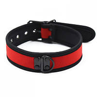 Неопреновый регулируемый ошейник красный Bdsm4u Puppy Collar TS, код: 7938141