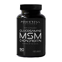Биодобавка хондропротектор для спорта Глукозамин Glucosamine-Chondroitin + MSM (90 tab), Powerful Progress