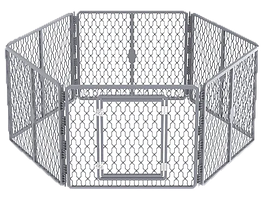Манеж-загородження для собак з 6-ма панелями AFP 5768, 155 x 140 x 66 см