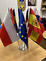 Флагшток настольный PREMIUM на 9 флажков в комплекте с флагами