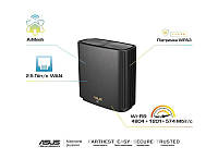Система WiFi-Mesh ASUS ZenWiFi XT8 v2 AX6600, 3xGE LAN, 1x2.5GE WAN, 1xUSB3.1, 2мод, чорний