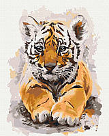 Картина по номерам тигренок Картины по номерам на холсте 40х50 см тигр Набор живопись по номерам Brushme 24302