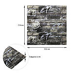 Самоклеюча декоративна 3D панель під чорну цеглу графіті 700х770х6мм (027) SW-00000077, фото 3