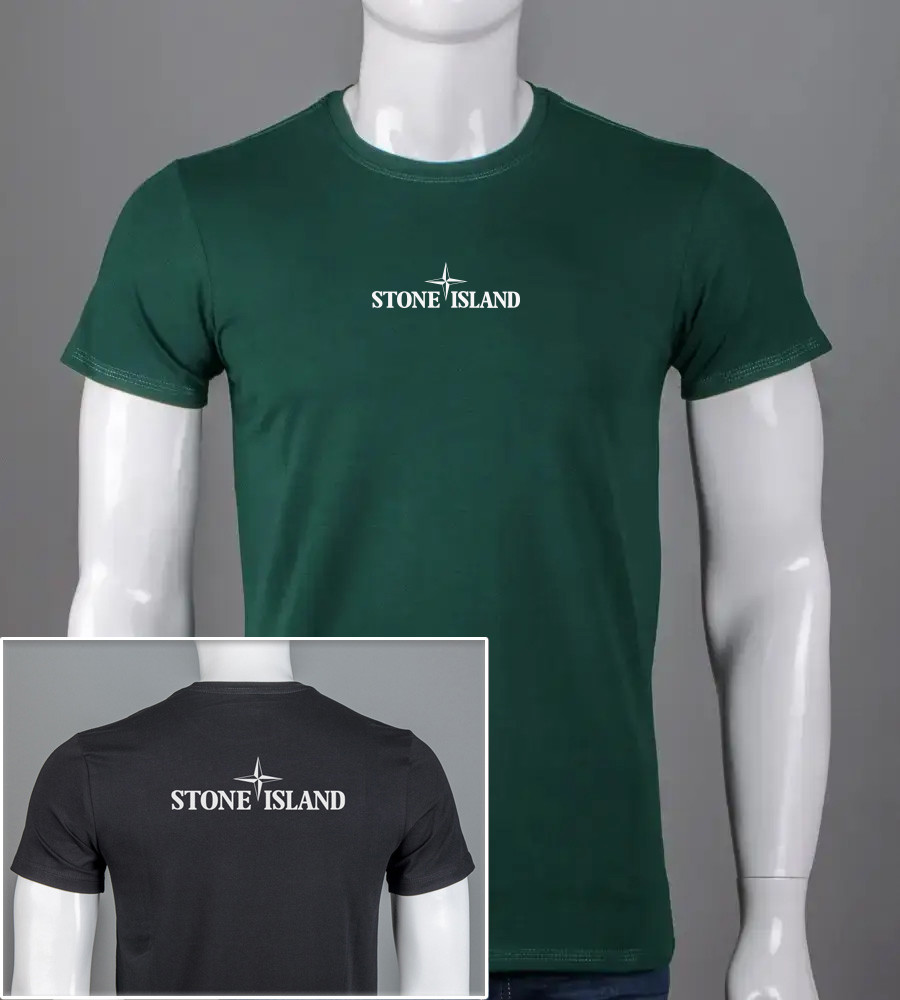 Футболка чоловіча Stone Island 2304м (Уп.4шт M-XXL), Темно-зелений